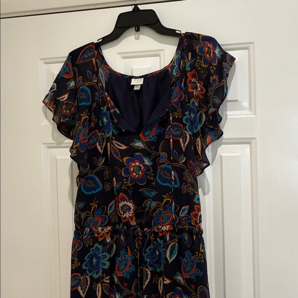 A New Day Floral Print adjustable tie waist Maxi Dress - Picture 2 of 3